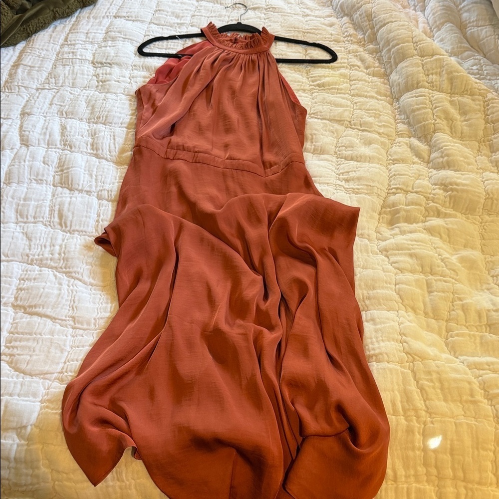 Banana Republic Brick Red Halter Maxi Dress